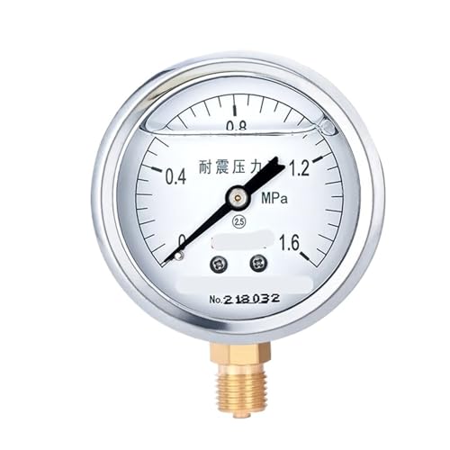 YTN-60 Radiales seismisches Druckmessgerät, ölgefülltes Druckmessgerät, 2,5-stufiges Luftdruckmessgerät, Hydrauliköldruckmessgerät, Wasserdruckmessgerät, 0–25 MPa (0–1,6 MPa) von WUGMCNFBC
