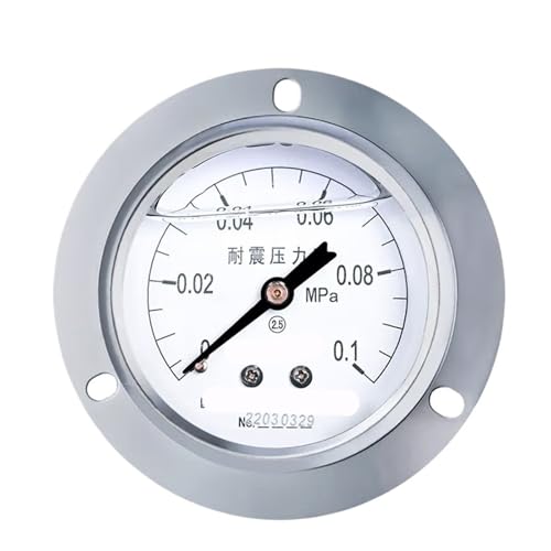 YTN-60ZT Erdbebensicheres Vakuumdruckmessgerät, 60 mm axial, 2,5-stufiges Zeiger-Vakuummessgerät, Öldruckmessgerät, Wasserdruckmessgerät, 0–6 MPa (0–0,1 MPa) von WUGMCNFBC