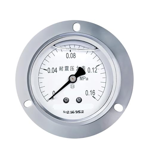 YTN-60ZT Seismisches Druckmessgerät, Edelstahl, Hydraulikmessgerät, axial, seismischer Hochdruck, 2,5 Grad, Gewinde 14 x 1,5, 0–25 MPa (0–0,16 MPa) von WUGMCNFBC