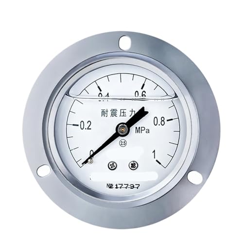 YTN-60ZT Seismisches Druckmessgerät, Edelstahl, Hydraulikmessgerät, axial, seismischer Hochdruck, 2,5 Grad, Gewinde 14 x 1,5, 0–25 MPa (0–1 MPa) von WUGMCNFBC