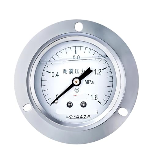 YTN-60ZT Seismisches Druckmessgerät, Edelstahl, Hydraulikmessgerät, axial, seismischer Hochdruck, Gewinde der Güteklasse 2,5, 14 x 1,5, 0–25 MPa (0–1,6 MPa) von WUGMCNFBC