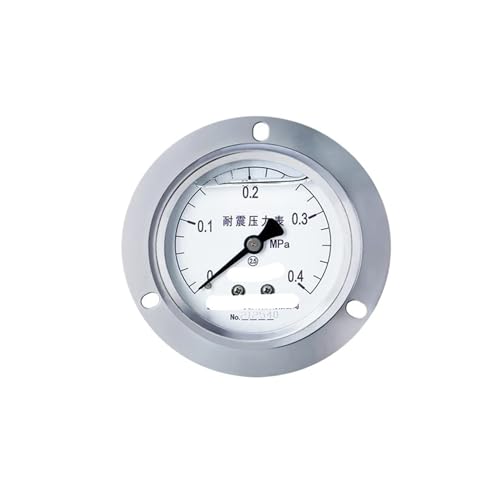 YTN-60ZT Seismisches Druckmessgerät aus Edelstahl, ölgefüllt, axial, hydraulische Oberflächenplatte, Installation, Wasserdruck, Öldruckmessgerät, 0–1,6 MPa (0–0,4 MPa) von WUGMCNFBC