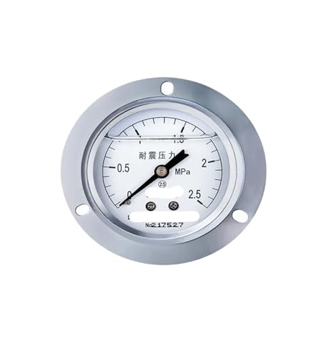 YTN-60ZT Seismisches Druckmessgerät aus Edelstahl, ölgefüllt, axial, hydraulische Oberflächenplatte, Installation, Wasserdruck, Öldruckmessgerät, 0–1,6 MPa (0–2,5 MPa) von WUGMCNFBC