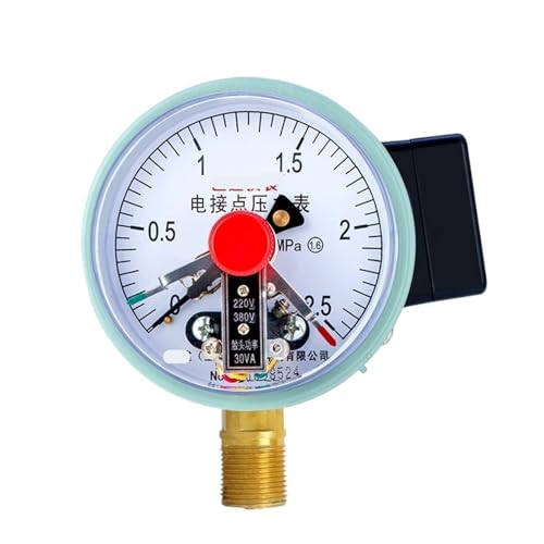 YXC-100 Magnetunterstütztes elektrisches Kontaktdruckmessgerät Präzisions-Wasserdruckmessgerät 220 V 380 V Kontaktleistung 30 VA 0–1 MPa 1 1 (0–2,5 MPa) von WUGMCNFBC