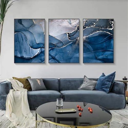 Kunstbilder-Abstraktes Blau Silber Marmor Leinwanddruck Poster Moderner Schlichter Stil Wand Kunst Gemälde Wohnzimmer Startseite Küche Büro Dekoration-40 * 50cm*3/16 * 20Zoll*3 Stück (ohne Rahmen) Kunstbilder-Abstraktes Blau Silber Marmor Leinwanddruck Poster Moderner Schlichter Stil Wand Kunst Gemälde Wohnzimmer Startseite Küche Büro Dekoration-40 * 50cm*3/16 * 20Zoll*3 Stück (ohne Rahmen) von WUHBCZ