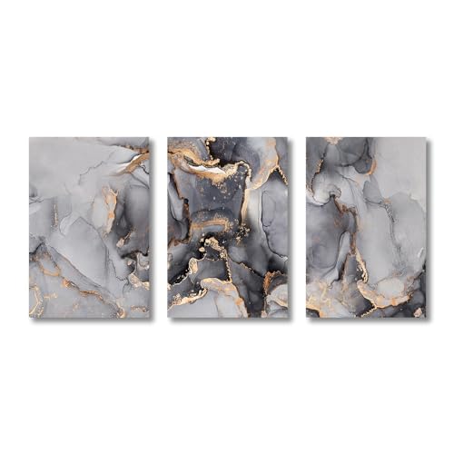 Kunstdrucke-Abstraktes Goldenes Graues Marmor Leinwandgemälde Moderne Bilder Poster und Drucke Wandkunst für Wohnzimmer Küche Büro Zuhause Schlafzimmer Dekor-40*60cm*3/16*24Zoll*3 Stück (ohne Rahmen) Kunstdrucke-Abstraktes Goldenes Graues Marmor Leinwandgemälde Moderne Bilder Poster und Drucke Wandkunst für Wohnzimmer Küche Büro Zuhause Schlafzimmer Dekor-40*60cm*3/16*24Zoll*3 Stück (ohne Rahmen) von WUHBCZ