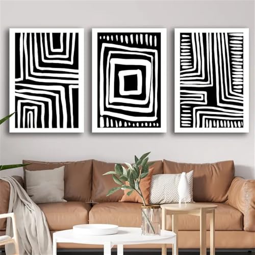 Kunstdrucke-Abstraktes Schwarz Weißes Geometrisches Poster Leinwanddruck Malerei Veranda Malerei Kern Wohnzimmer Büro Schlafzimmer Haus Zimmer Dekoration-30 * 50cm*3/12 * 20Zoll*3 Stück (ohne Rahmen) Kunstdrucke-Abstraktes Schwarz Weißes Geometrisches Poster Leinwanddruck Malerei Veranda Malerei Kern Wohnzimmer Büro Schlafzimmer Haus Zimmer Dekoration-30 * 50cm*3/12 * 20Zoll*3 Stück (ohne Rahmen) von WUHBCZ