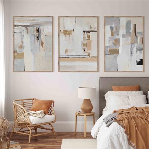 Kunstdrucke-Moderne Abstrakte Geometrie Wandkunst Leinwand Malerei Nordische Poster und Drucke Wandbilder für Wohnzimmer Büro Startseite Zimmer Dekoration-40*60cm*3/16*24Zoll*3 Stück (ohne Rahmen) von WUHBCZ