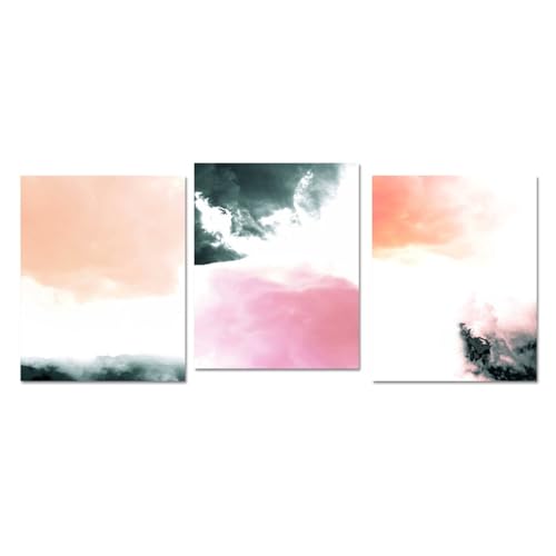 Kunstdrucke-Skandinavische Abstrakte Wandkunstdrucke Rosa Leinwandmalerei Pastellkunst Poster Moderne Bilder Wohnzimmer Küche Büro Zuhause Zimmer Dekoration-40*60cm*3/16*24Zoll*3 Stück (ohne Rahmen) von WUHBCZ