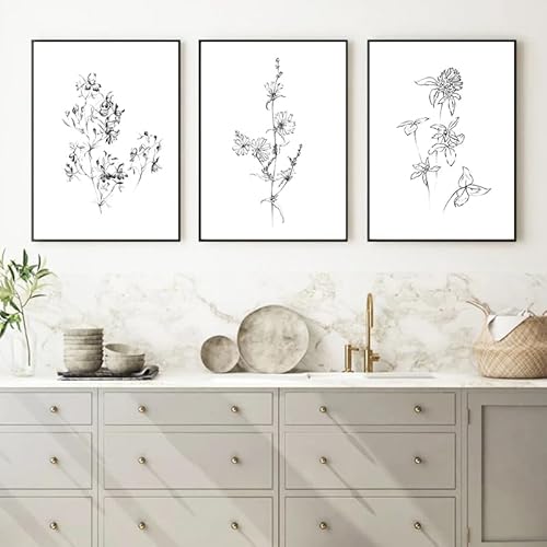 Leinwanddrucke,3 Stück-Abstrakte Schwarz Weiß Botanische Ährchen Eine Linie Zeichnung Poster Drucken Wilde Kräuter Pflanze Wand Kunst Leinwand Malerei Wohnzimmer Dekor-50*70cm/(20*27 Zoll)Ungerahmt Leinwanddrucke,3 Stück-Abstrakte Schwarz Weiß Botanische Ährchen Eine Linie Zeichnung Poster Drucken Wilde Kräuter Pflanze Wand Kunst Leinwand Malerei Wohnzimmer Dekor-50*70cm/(20*27 Zoll)Ungerahmt von WUHBCZ