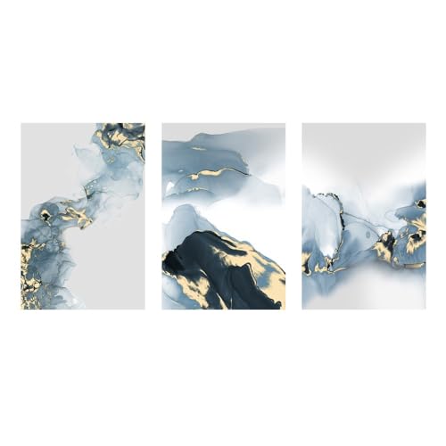 WUHBCZ Kunstbilder-Abstrakte Blaue Nordische Poster Malerei Leinwanddrucke Wandkunst Bilder für Wohnzimmer Küche Büro Moderne Wohn Dekoration Kunstwerk-50 * 60cm*3/20 * 24Zoll*3 Stück (ohne Rahmen) WUHBCZ Kunstbilder-Abstrakte Blaue Nordische Poster Malerei Leinwanddrucke Wandkunst Bilder für Wohnzimmer Küche Büro Moderne Wohn Dekoration Kunstwerk-50 * 60cm*3/20 * 24Zoll*3 Stück (ohne Rahmen) von WUHBCZ