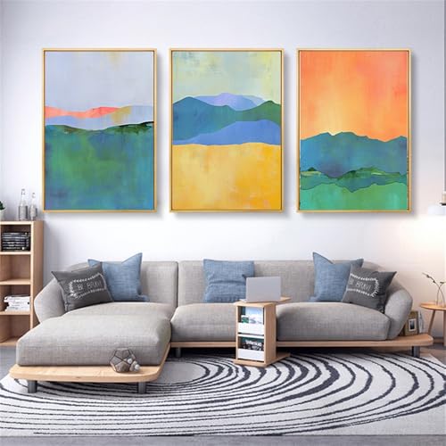 Wandkunst-Abstrakte Blau Gelb Farben Geometrische Leinwand Druck Gemälde Poster Wand Kunst Bilder für Wohnzimmer Küche Büro Schlafzimmer Zimmer Wohnkultur-60*70cm*3/24*27Zoll*3 Stück (ohne Rahmen) Wandkunst-Abstrakte Blau Gelb Farben Geometrische Leinwand Druck Gemälde Poster Wand Kunst Bilder für Wohnzimmer Küche Büro Schlafzimmer Zimmer Wohnkultur-60*70cm*3/24*27Zoll*3 Stück (ohne Rahmen) von WUHBCZ