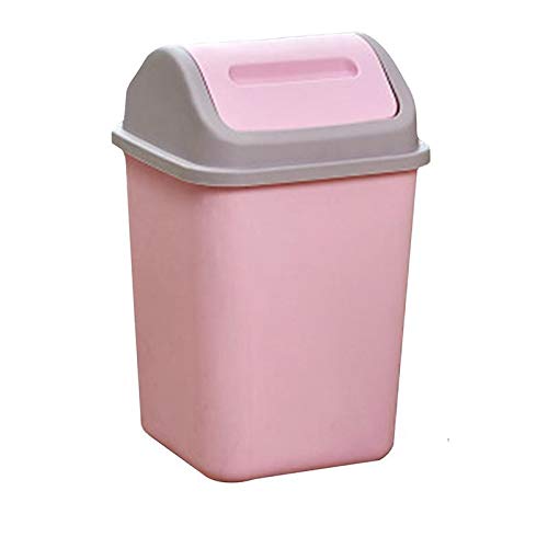 WUHUAROU Abfallbehälter Mülleimer mit Deckel Küche Plastikmülleimer Papierkorb mit Schwingdeckel Abfalleimer Abfallsammler Rosa 10 litres von WUHUAROU