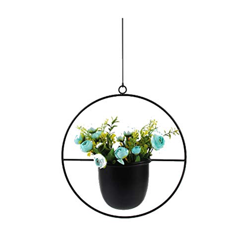 WUHUAROU Hängende Pflanzgefäße Hängende Blumentöpfe aus Schwarzem Metall Blumentopf Blumenampel für Innen Pflanzampel Hängepflanztopf Hängeampel Pflanzgefäß Heimdekoration Schwarz von WUHUAROU