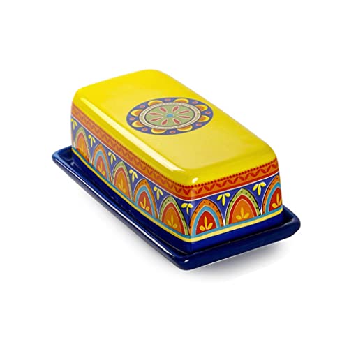 Butterdose mit Deckel Nordic Creative Keramik Butterbox mit Deckel Keramik Kleines Tablett Rechteckig Dessertteller Käseteller Tablett Butterbehälter Butterbehälter von WUHUQN