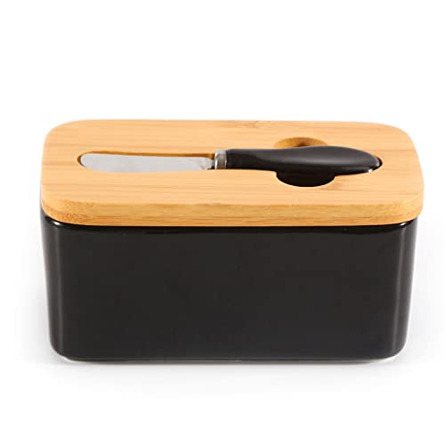 Butterdose mit Deckel Nordic Creative Keramik mit Deckel Buttermesser Keramiktablett Rechteckige Butterbox Versiegelte Käseschale Butterbehälter Set Butterbehälter von WUHUQN
