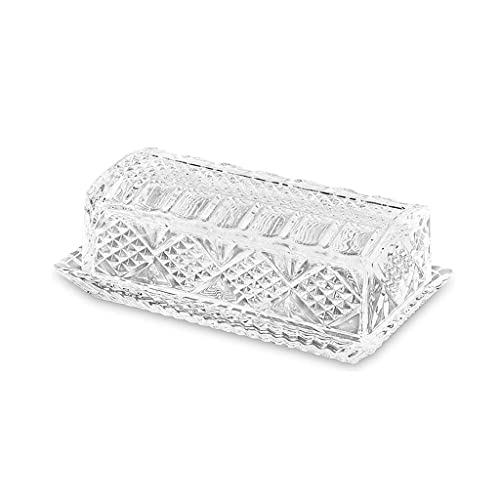 Butterdose mit Deckel Nordic Creative Transparente Glas-Butterbox mit Deckel Glas Kleines Tablett Rechteckige Butterbox Käsebox Butteraufbewahrungsbox Butterbehälter von WUHUQN