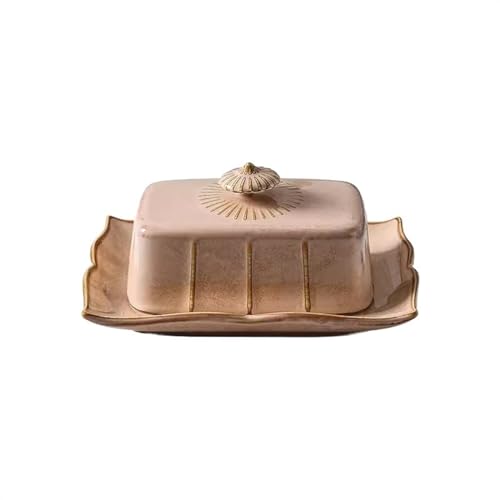 Butterdose mit Deckel Retro Keramik Butterdose Geschirr mit Deckel Butterdose Backen Butterdose Snackteller Käsebox Buttertablett Butterbehälter von WUHUQN