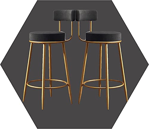 WUHUQN Barhocker 2er Set Moderne Einfache Samt Gepolsterter Hoher Barhocker Metall Barhocker Barhocker für Küche Einfach Zu Montieren Industrial Style von WUHUQN