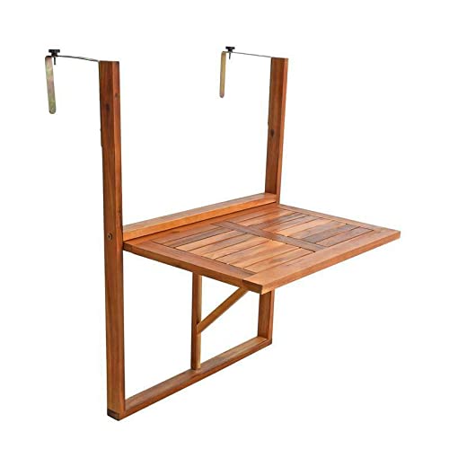 WUIIEN Balkontisch Hängetisch Balkonhängetisch Klappbar Klapptisch Balkon Tisch Holz von WUIIEN
