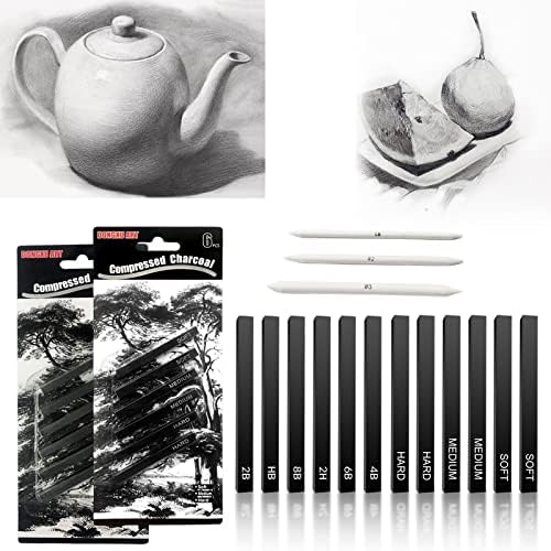 15 Stück komprimierte Kohlestifte Kohle Zum Malen Sketch Kohlestifte Sketch Kohlestifte Kohlestifte in Schwarz komprimierte Kohle Kohlestifte Set Geeignet zum Malen, Skizzieren, Schreiben, Kunstdesign von WUIOWPPIC