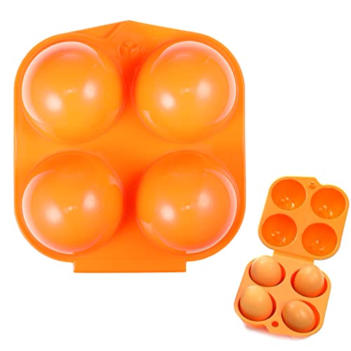 Kunststoff Ei-Behälter 4 Eier Eierbox Beweglich Outdoor-Camping Shockproof Ei-Halter-Behälter-Aufbewahrungsbehälter Tragbarer Eierhalter Eierbehälter Aus Kunststoff für Küche Camping Picknick (Orange) von WUIOWPPIC