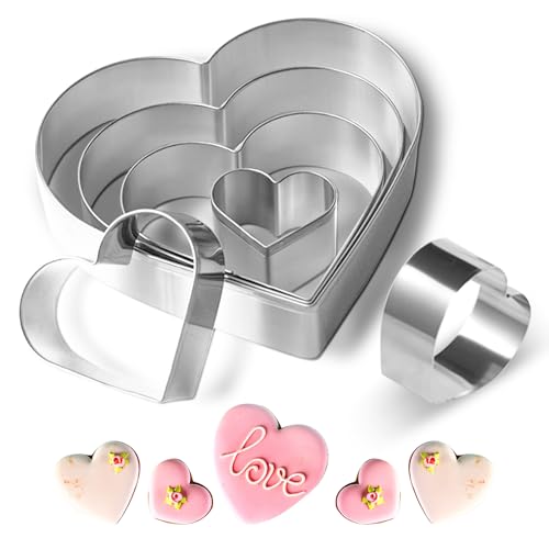 6 Stück Herz Ausstechformen Set (11.6-2.5cm), Groß und Mini Keksausstecher Fondant Ausstecher, Lustig Herz Ausstechformen Kinder Ausstecher Brot und Gemüse Kinder, Plätzchen Ausstecher Cookie Cutter von WUIOWPPIC