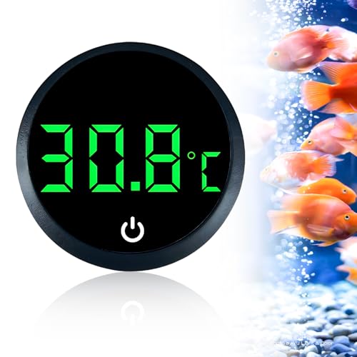 Aquarienthermometer Digital Aquarium Thermometer Mini Aquarium Thermometer Digital Digitales Aquarium Thermometer mit LED Display Kleben-On Mini Marine Temperatursensor für Süßwasser-Meeresaquarien(℃) von WUIOWPPIC