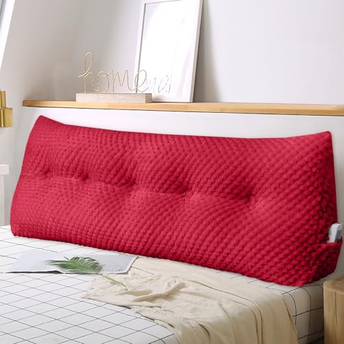 WUIOYNF Weiches Keilkissen Bett Großes Rückenkissen, bequem und stützend, Lesekissen Wandkissen Lendenkissen für Couch und Betten, Stützkissen, Nackenkissen mit abnehmbarem Bezug(Rot-120x20x50cm) WUIOYNF Weiches Keilkissen Bett Großes Rückenkissen, bequem und stützend, Lesekissen Wandkissen Lendenkissen für Couch und Betten, Stützkissen, Nackenkissen mit abnehmbarem Bezug(Rot-120x20x50cm) von WUIOYNF