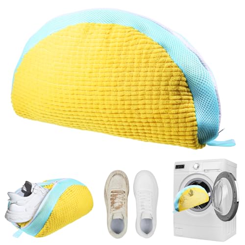 WUISOLQP 1 Stück Schuhwaschbeutel Waschmaschine,Neues Upgrade Tiefenreinigung Schuhbeutel Waschmaschine,Wiederverwendbarer Und Robuster Waschbeutel Schuhe Für Sportschuhe, Tennisschuhe Usw（Gelb） von WUISOLQP