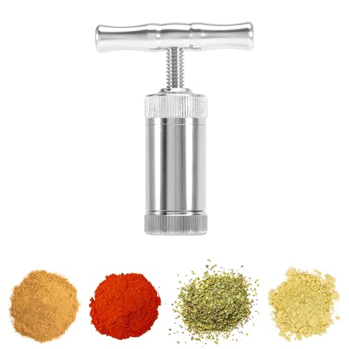WUISOLQP PollenpresseT-Griff Pollen Rosin Presse Langlebige Verdampfer KräUterpresse Pollenpresse Edelstahl Pollenkompressor Handgerät zum Pressen für Gewürze Tabak Kräuter Pfeffer Knoblauch Salz von WUISOLQP