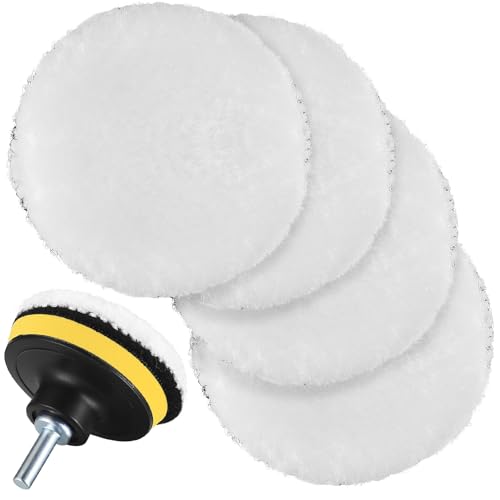WUJIAQIU Auto Polierpads, 7 Stk 5 Zoll Lammwollhaube, Wolle Polierteller, Polierhaube Wollpad Polierfell Kit, für Auto Polierauto Poliermaschine Bohrmaschine, mit Bohrer Adapter WUJIAQIU Auto Polierpads, 7 Stk 5 Zoll Lammwollhaube, Wolle Polierteller, Polierhaube Wollpad Polierfell Kit, für Auto Polierauto Poliermaschine Bohrmaschine, mit Bohrer Adapter von WUJIAQIU