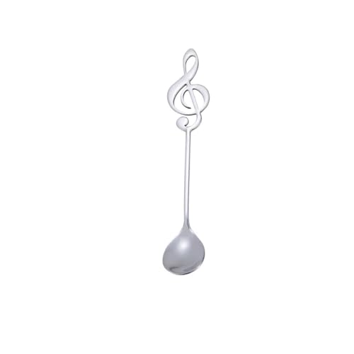 3/5/10 Stück 304 Edelstahl Musiknoten Kaffeelöffel Rührbecher Löffel Musikstab Eiscreme Geschenk Löffel (Toffee Stuhl 2,5 Stück) von WUJIHE