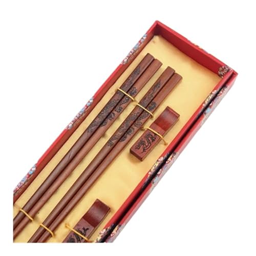 Chinesisches Vintage-Geschenk aus China, 2 Paar, edler Drachen-Geschenk, Essstäbchen mit Geschenk-Box, Essstäbchen (5) von WUJIHE