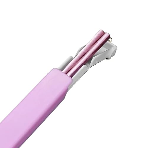Essstäbchen aus 304 Edelstahl, für Reisen, tragbare Essstäbchen mit Aufbewahrungsbox, Küchenzubehör (Rosa) von WUJIHE