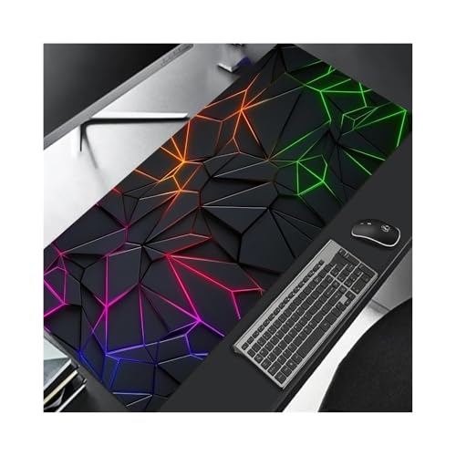 WUJIHE Gaming-Schreibtischunterlage mit verlaufendem Design, rutschfest, Gummi, genähte Kanten, für Tastatur, Gamer und Büroarbeit (3.300 x 600 x 2 mm) von WUJIHE