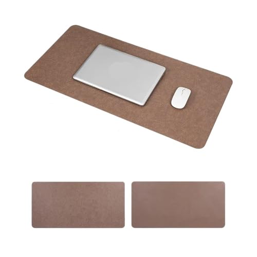 WUJIHE Schreibtischunterlage mit Retro-Rindsleder-Muster, schmutzabweisend, doppelseitiges Mauspad, bereit und stilvoll, Schreibtisch-Computermatte, Leder-Pads (Kaffee, 45 x 90 cn) von WUJIHE