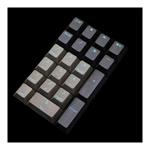WULE-RYP Double Shot Keycap Pbt Pudding 21key Numpad Multimedia Key F1-F12 Keycaps (Color : Cherry Profile Gray) von WULE-RYP
