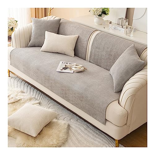 WULTNICEW Sofa Überzug l Form ecksofa Sofabezug 2/3/4 Sitzer Sofaschoner rutschfest Sofa/Couch Überwurfdecke Sofaschutz Katze/Hunde (Grau, 110X180cm) von WULTNICEW