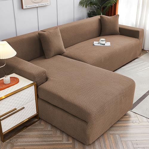 WULTNICEW Sofabezug Ecksofa L Form Jacquard Stretch Sofa Überzug Universal Couchbezug Für 1/2/3/4 Sitzer（L Form Ecksofa Erfordert Zwei） von WULTNICEW