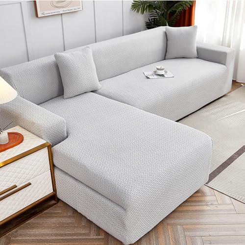 WULTNICEW Sofabezug Ecksofa L Form Jacquard Stretch Sofa Überzug Universal Couchbezug Für 1/2/3/4 Sitzer（L Form Ecksofa Erfordert Zwei） von WULTNICEW