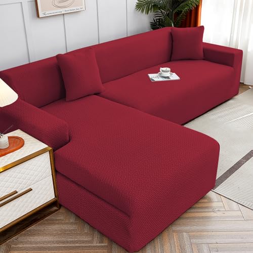 WULTNICEW Sofabezug Ecksofa L Form Jacquard Stretch Sofa Überzug Universal Couchbezug Für 1/2/3/4 Sitzer（L Form Ecksofa Erfordert Zwei） von WULTNICEW