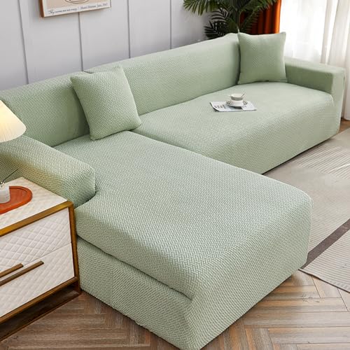 WULTNICEW Sofabezug Ecksofa L Form Jacquard Stretch Sofa Überzug Universal Couchbezug Für 1/2/3/4 Sitzer（L Form Ecksofa Erfordert Zwei） von WULTNICEW