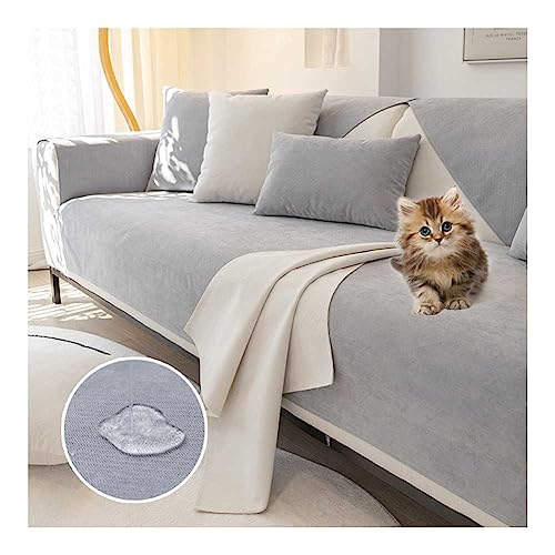 WULTNICEW Sofabezug L Form Ecksofa Sofa/Couch Überzug 1/2/3/4 Sitzer Universal Wasserdicht Couchbezug Sofaschoner rutschfest Sofaschutz Katze Hund von WULTNICEW