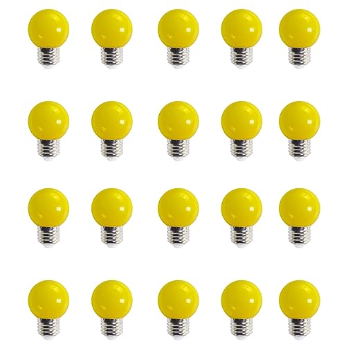 WULUN 20er Pack Farbige Glühbirnen LED 2W E27 G45 Beleuchtung Glühbirnen, LED Farbige Golf Kugel Glühbirne für Haus Dekoration, Garten, Party, Hochzeit, Weihnachten, Feier von WULUN