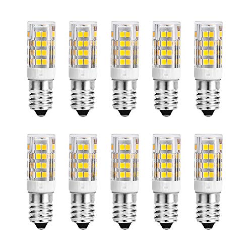 10er Pack E14 SES LED Birnen, 5W 430LM, ersetzt 50W Halogenlampe, Kaltweiß 6000K, 360° Strahlwinkel, Kühlschranklampe/Wandlampe/Tischleuchte/Kronleuchter von WULUN