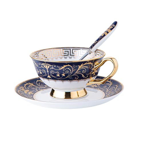 WULUN Kaffee Set aus Fine Bone China Porzellan, mit 200 ml Kaffeetasse, Untertasse und Löffel WULUN Kaffee Set aus Fine Bone China Porzellan, mit 200 ml Kaffeetasse, Untertasse und Löffel von WULUN
