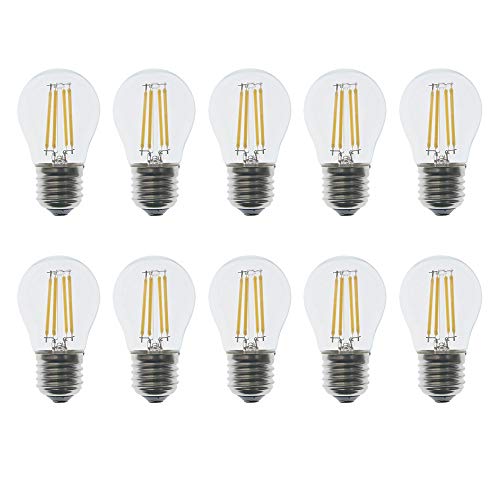 Aiwerttes WULUN Vintage E27 4W LED Filament Lampe, Edison G45 Leuchtmittel 2700K Warmweiß 400 Lumen, ersetzt 40W Glühfadenlampe, Nicht Dimmbar, 10er Pack von Aiwerttes