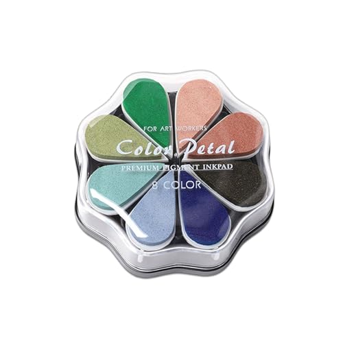 WUMUZAI Stempelkissen in 8 Farben, waschbare Stempelkissen zum Stempeln, Regenbogen-Stempelkissen, Handarbeit, Daumenabdruck-Stempelkissen, farbiges Blütenblatt-Stempelkissen-Set für Gummistempel, WUMUZAI Stempelkissen in 8 Farben, waschbare Stempelkissen zum Stempeln, Regenbogen-Stempelkissen, Handarbeit, Daumenabdruck-Stempelkissen, farbiges Blütenblatt-Stempelkissen-Set für Gummistempel, von WUMUZAI