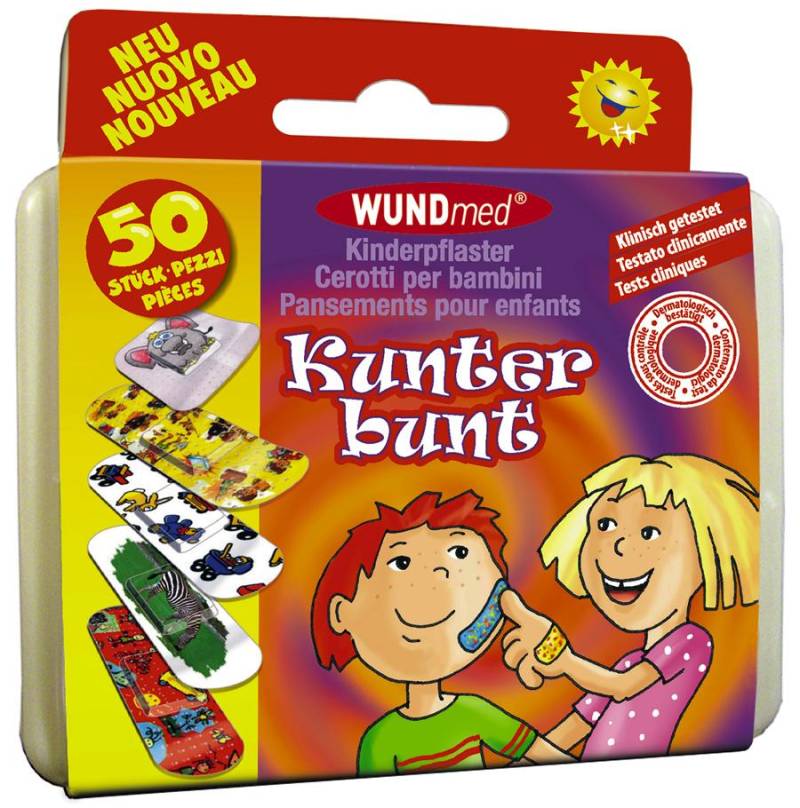 Wundmed Kinderpflaster Kunterbunt 50 Stück von WUNDmed